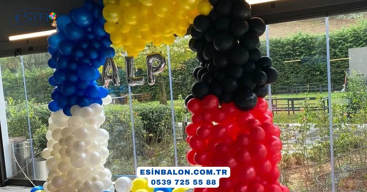 Bağcılar mağaza açılışı balon süsleme — jumbo kemer kurulumu, Esin Balon kurumsal