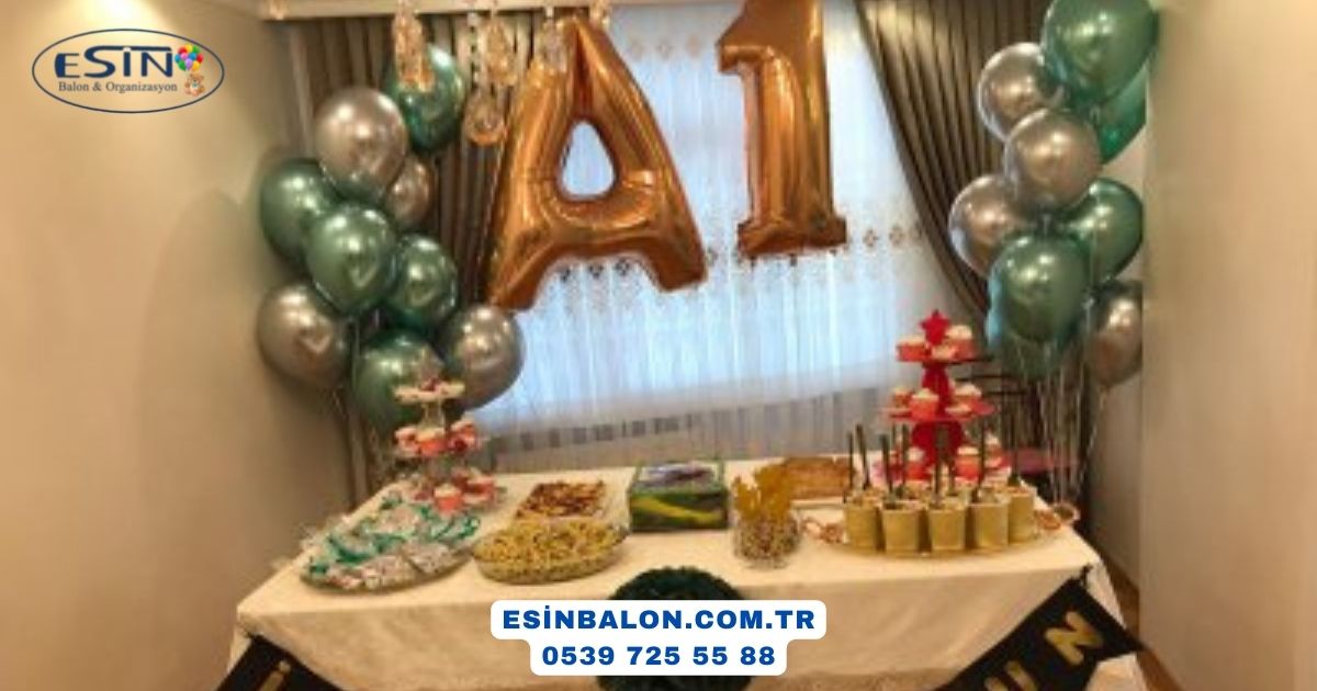Yıldönümü balon süsleme aile organizasyonu — Esin Balon İstanbul